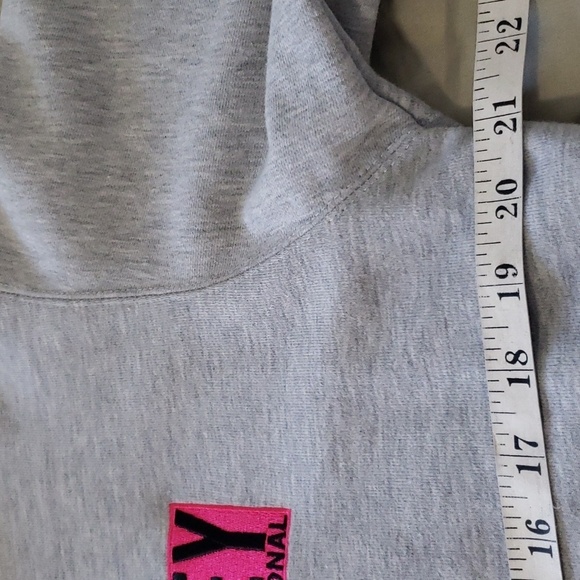 Obey worldwide women's fizz hood ash Heather grey hoodie sweater size small neon - Picture 4 of 9